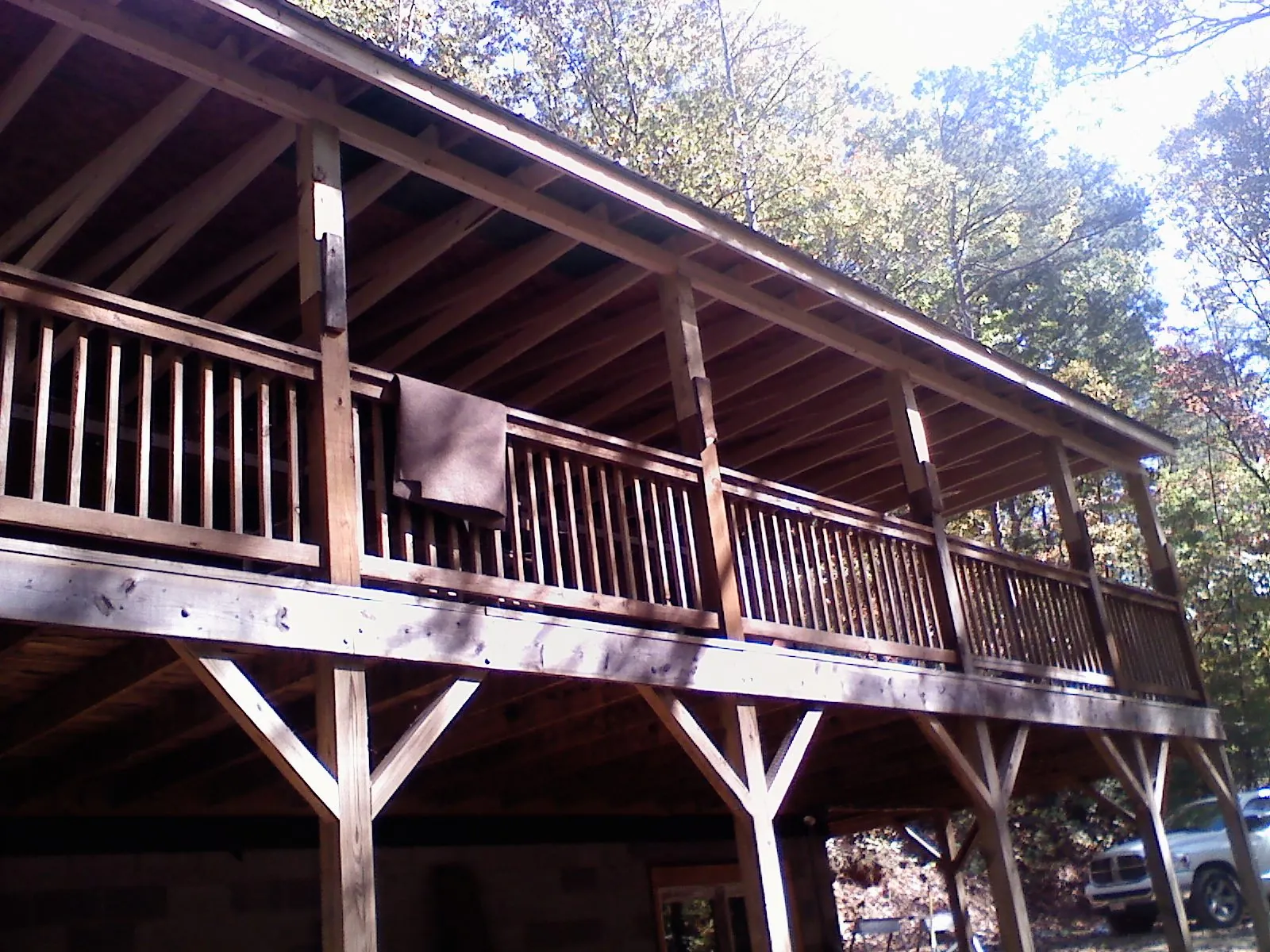 Timber framing under a new elevated porch and deck — Roof Leak Repair in Payette by Roofing Brothers